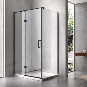 Kabina prysznicowa prostokątna KZ02B czarna 100 x 80 cm