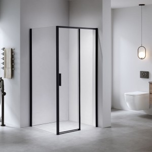 Kabina prysznicowa prostokątna super slim nova czarna 90 x 80 cm