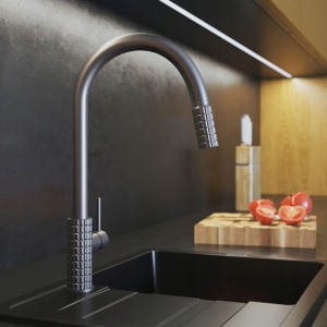 Bateria kuchenna z wyciąganą wylewką Glami gun grey