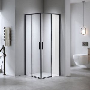 Kabina prysznicowa kwadratowa super slim nova czarna 80 x 80 cm