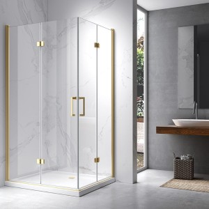 Kabina prysznicowa prostokątna KZ12C złota 110 x 80 cm 