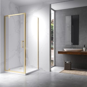 Kabina prysznicowa kwadratowa KZ04B złota szczotkowana 80 x 80 cm