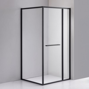 Kabina prysznicowa prostokątna Kira czarna 110 x 80 cm