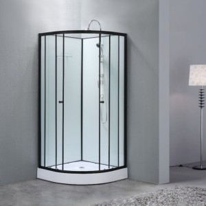 Kabina prysznicowa półokrągła WSH313A czarna 80 x 80 cm