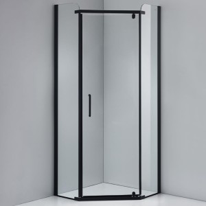 Kabina prysznicowa pięciokątna KZ91A czarna 80 x 80 cm