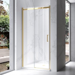 Drzwi prysznicowe KZ09C złote 115-120 cm 8 mm