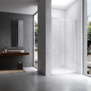 Drzwi prysznicowe KZ09D białe 125-130 cm 8 mm 