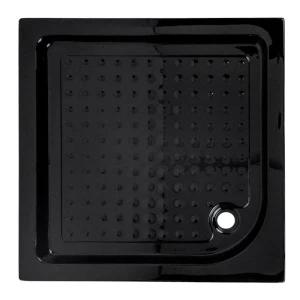 Brodzik prysznicowy kwadratowy wysoki SXL02A czarny 80 x 80 cm 