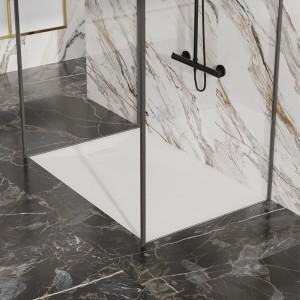 Brodzik prysznicowy kamienny prostokątny slim Juko biały 120 x 90 cm