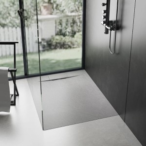 Brodzik prysznicowy kamienny kwadratowy slim Miko biały 80 x 80 cm