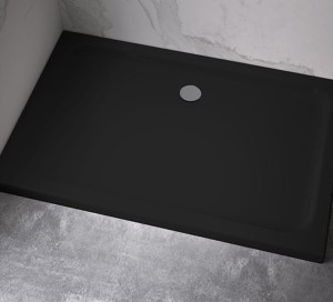 Brodzik prysznicowy prostokątny slim ST03A czarny 100 x 80 cm