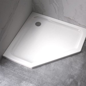 Brodzik prysznicowy pięciokątny slim ST07A biały 80 x 80 cm 