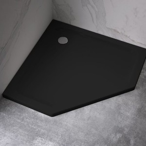 Brodzik prysznicowy pięciokątny slim ST08A czarny 80 x 80 cm