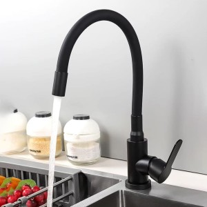 Bateria kuchenna Vetta elastyczna giętka wylewka wysoka do umywalki czarna