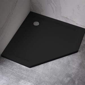 Brodzik prysznicowy pięciokątny slim ST08C czarny 100 x 100 cm