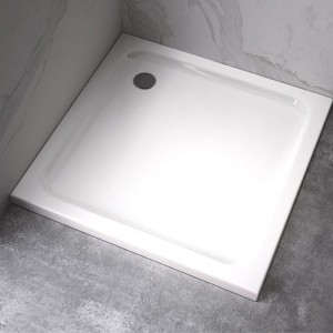 Brodzik prysznicowy kamienny kwadratowy slim ST02B biały 90 x 90 cm