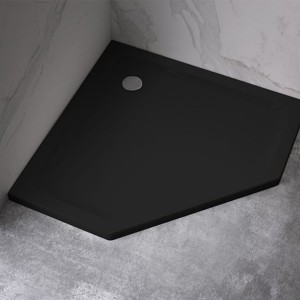 Brodzik prysznicowy pięciokątny slim ST08B czarny 90 x 90 cm