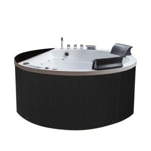 Wanna z hydromasażem Della 916 z obudową czarną 155 x 155 cm