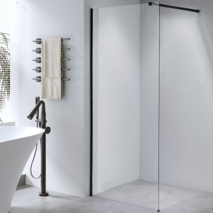 Ścianka prysznicowa SH07E czarna 110 cm 8 mm