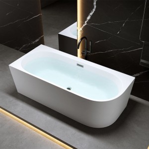 Wanna wolnostojąca przyścienna Mera 509A lewa biała 140 x 75 cm przelew chrom 