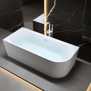 Wanna wolnostojąca przyścienna Mera 509D lewa biała 170 x 75 cm przelew biały mat