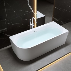 Wanna wolnostojąca przyścienna Mera 509D prawa biała 170 x 75 cm przelew biały mat