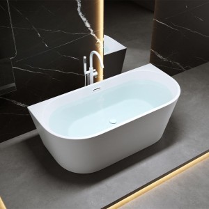 Wanna wolnostojąca przyścienna Lena 527D biała 170 x 75 cm przelew biały połysk