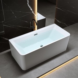 Wanna wolnostojąca przyścienna Sofia 515C biała 160 x 75 cm przelew chrom