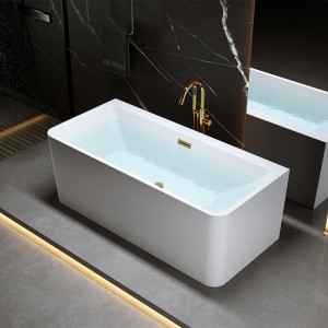 Wanna wolnostojąca przyścienna Sofia 515D biała 170 x 75 cm przelew złoty