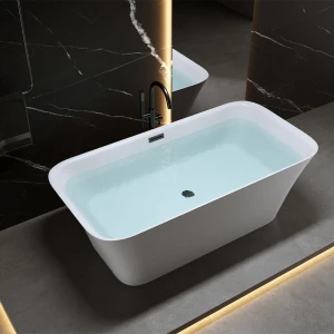 Wanna wolnostojąca Viana 511A biała 150 x 75 cm przelew czarny 