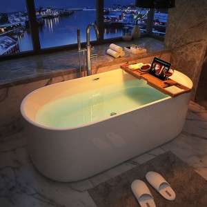 Wanna wolnostojąca przyścienna Vox 501 biała 170 x 80 cm przelew chrom 