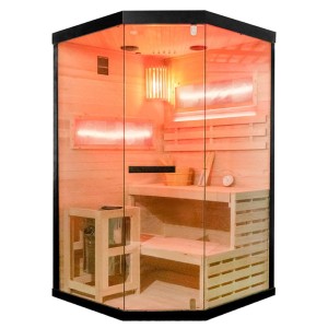 Sauna fińska wysokotemperaturowa z piecem Lark2/Harvia 3,5KW 120 x 120 cm 1-2 osobowa