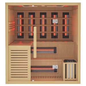 Sauna kombo infrared/fińska Helsi1 z piecem 6KW 180 x 160 cm 4-5 osobowa 2w1 