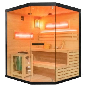 Sauna fińska wysokotemperaturowa z piecem Lark4/Harvia 6KW 150 x 150 cm 4-5 osobowa 