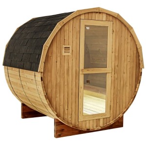 Sauna ogrodowa fińska beczka z piecem Forsa-HG 210 x 180 cm 4-6 osobowa 