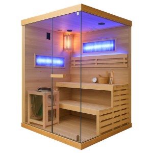 Sauna fińska wysokotemperaturowa z piecem Lark3-WD/Harvia 4,5KW 140 x 150 cm 3-4 osobowa