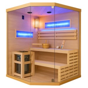Sauna fińska wysokotemperaturowa z piecem Lark4-WD/Harvia 6KW 150 x 150 cm 4-5 osobowa 