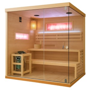 Sauna fińska wysokotemperaturowa z piecem Lark5-WD/Harvia 6KW 180 x 160 cm 4-5 osobowa