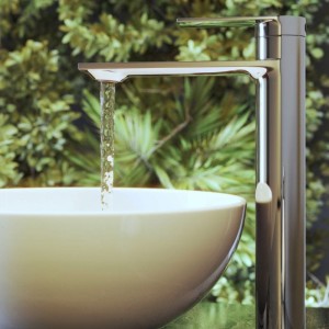 Bateria umywalkowa wysoka stojąca chrom Cabo do łazienki