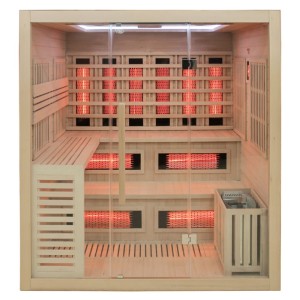 Sauna kombo infrared/fińska Helsi2 z piecem 8KW 200 x 160 cm 5-6 osobowa 2w1