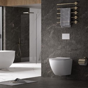 Miska WC wisząca Rimless Puro-WH-03 biała deska wolnoopadająca Duroplast 