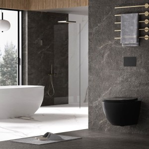 Miska WC wisząca Tornado Nero-MTB-03 czarna deska wolnoopadająca Duroplast 