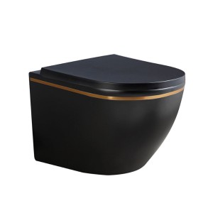 Miska WC wisząca Rimless Peak-MTB-GL-Rim-02 czarna mat deska wolnoopadająca Duroplast