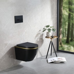 Miska WC wisząca Rimless Mizu-BL-GL-Rim-02 czarna deska wolnoopadająca Duroplast 