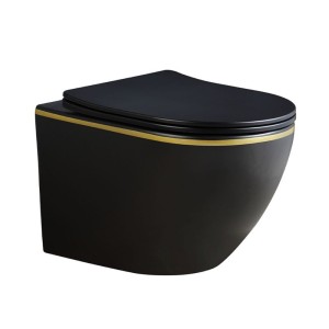 Miska WC wisząca Rimless Peak-MTB-GL-Rim-03 czarna mat deska wolnoopadająca Duroplast