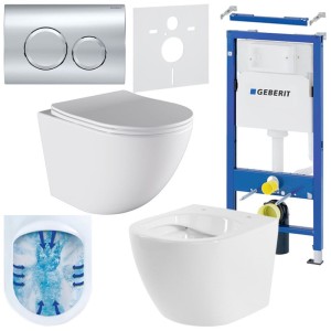 Zestaw podtynkowy WC stelaż Geberit Duofix miska Puro-WH-03 przycisk Delta 20 chrom 