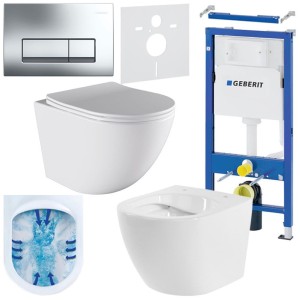 Zestaw podtynkowy WC stelaż Geberit Duofix miska Puro-WH-03 przycisk Delta 50 chrom