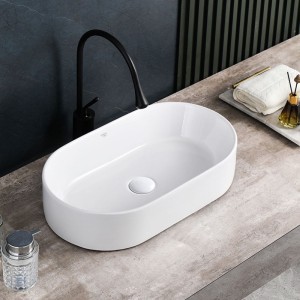 Umywalka nablatowa ceramiczna owalna Navi-WH-460 biała