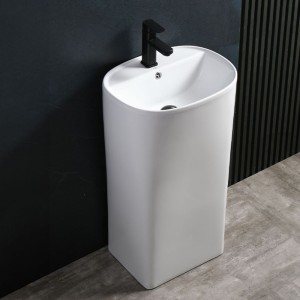 Umywalka wolnostojąca ceramiczna owalna Claro-WH-440 biała