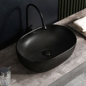 Umywalka nablatowa ceramiczna owalna Neo-MTB-480 czarny mat